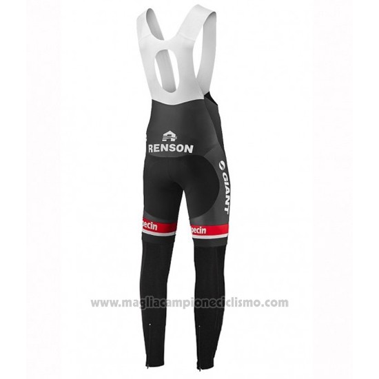 2016 Abbigliamento Ciclismo Giant Alpecin Nero e Bianco Manica Lunga e Salopette